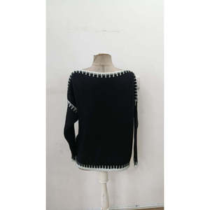 Blusa de Punto de Manga Larga con Cuello Barco para Mujer de Jane, Suéter Holgado de Color Sólido para Uso Diario Informal - Product Image 4