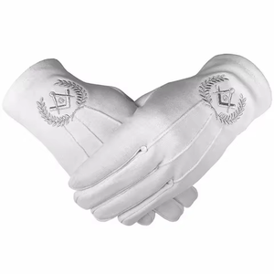 Gants maçonniques Master Mason Blue Lodge-Gants maçonniques en coton blanc - Product Image 6