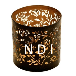 Producto de alta venta, soporte de vela grabado a mano para boda y accesorios de decoración del hogar, soporte votivo de vela de Metal - Product Image 1