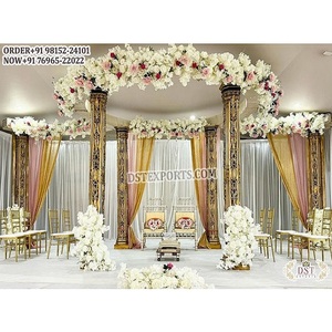 Boda DEL SUR DE LA India Oro antiguo Mandap Trending Mirror Mandaps para bodas canadienses Mejor espejo moderno Mandaps Wedding USA - Product Image 1