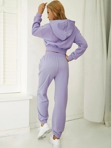 Women's Cotton Fleece Tracksuit <b>Set</b> Trendy Hoodies & Jogger Sweatpants <b>Set</b> Cozy <b>Two</b> <b>Piece</b> <b>Lounge</b> & Workout Outfit - Product Image 3