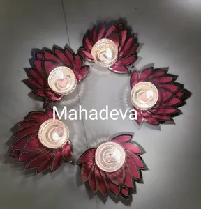 Indische handgemachte Lotus T Licht Kerzenhalter Hochzeits dekoration Outdoor dekorative Lichter Diwali Lampen Kerzen wärmer Lichter