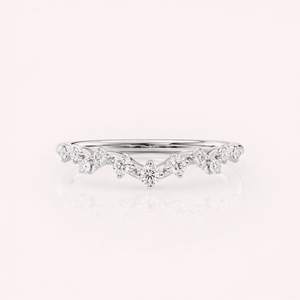 Anillo de Boda con Corona de Diamantes Cultivados en Laboratorio con Certificación IGI, Oro Rosa/Blanco y Amarillo de 9K, Banda de Tiara Curva con Diamantes - Product Image 4