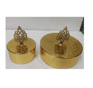 Lot de 7 pots de fruits secs de petite forme pure au design antique avec plaqué de couleur dorée ectra premium sur des pots à un prix très bas - Product Image 6