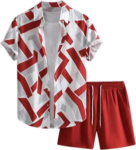 Ensemble 2 pièces T-shirt et short pour homme, personnalisé par le fabricant, imprimé en 3D, décontracté d'été, 100 % coton, séchage rapide, impression numérique - Product Image 1