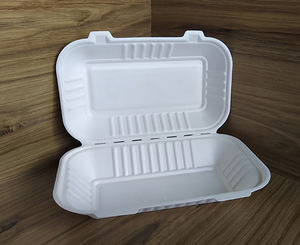 Boîte à hamburger en bagasse biodégradable – Emballage à emporter compostable et respectueux de l'environnement - Product Image 6