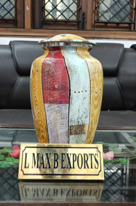 Urnas de cremación para adultos de aluminio con textura de madera para cenizas humanas con bolsa de terciopelo gratis, precio al por mayor - Product Image 4