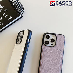 <span class=keywords><strong>เคส</strong></span>โทรศัพท์มือถือหนังลายลิ้นจี่สีทึบมีช่องเสียบการ์ดแบบรวมทุกชิ้นสำหรับธุรกิจ iPhone 16E 15 14Plus - Product Image 5