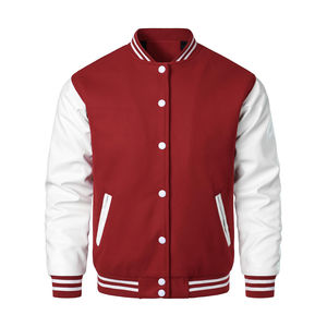 Factory Wholesale High Quality Baseball Collar Varsity <b>Jacket</b> Top Fashion Designer Letter Graphic Striped Trim <b>Jacket</b> for Men - Product Image 1