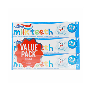 Milde und sichere Aqua fresh Kids Zahnpasta 50ml Milch zähne 0 bis 2 Jahre für die frühe Mundpflege - Product Image 6