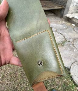 Pure Handmade Vintage Style Crazy Horse Leather Bifold <b>Card</b> Holder Slim Short <b>RFID</b> Anti-Theft <b>Wallet</b> Button Closure Anwar - Product Image 4