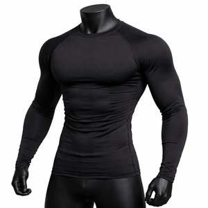 เสื้อคอมเพรสชั่นแขนยาวสำหรับผู้ชาย เสื้อซับในออกกำลังกาย เสื้อยืดกีฬา ขายส่ง รับผลิต OEM แบรนด์ส่วนตัว - Product Image 3