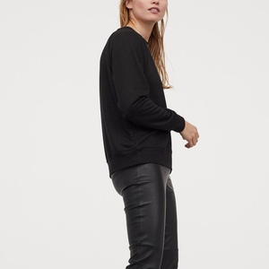 Sudaderas negras de gran tamaño para mujer, de cuello redondo sudaderas con capucha, jersey con hombros caídos, trajes de moda de otoño, ropa, sudaderas para mujer - Product Image 3