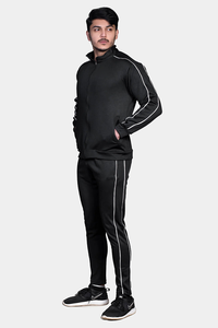 Bloque de color personalizado, multicolor, blanco y negro, diseño de rayas a la moda, chándales holgados de gran tamaño, cremallera completa a prueba de viento - Product Image 5