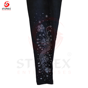 Women's High Waist Western Style <b>Rhinestone</b> Stretchy <b>Legging</b> Daily Use Fancy With Pockets With Quick Dry Feature - Product Image 4