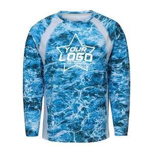 เสื้อตกปลาแขนยาวระบายอากาศได้ดีของผู้ชายเสื้อตกปลาแบบกำหนดเองพิมพ์ซับลิเมชันกันยูวี UPF 50 - Product Image 3
