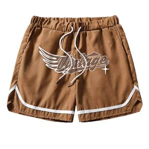 กางเกงขาสั้นออกกำลังกายสำหรับผู้ชายในช่วงฤดูร้อนออกแบบได้ตามต้องการขนาด6XL มีเชือกผูกตัวอักษรกราฟิกทรงสูงทำจากตาข่าย - Product Image 1