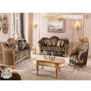 Modern Classic Home <b>7</b>-<b>Seater</b> <b>Sofa</b> Set Handmade Designer Royal Golden Luxury Teak Wood Classic Style - Product Image 1