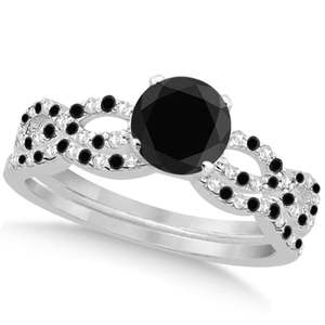 ชุดเครื่องประดับเจ้าสาวทองคำขาว 14K ประดับเพชรขาวดำทรงอินฟินิตี้ 1.89 กะรัต พร้อมไข่มุกน้ำจืดและมรกตชุบทอง สำหรับงานปาร์ตี้ - Product Image 3