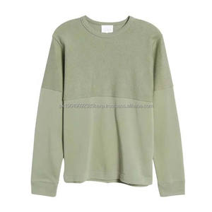 Venta al por mayor de sudaderas y sudaderas con capucha personalizadas de algodón con cuello redondo hombro caído ropa de calle Unisex sudaderas básicas de gran tamaño - Product Image 5