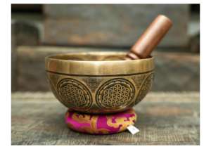 Bol chantant durable poli, décoratif, fait à la main, en laiton tibétain, méditation, yoga, sonothérapie, écologique, intérieur de la maison - Product Image 1