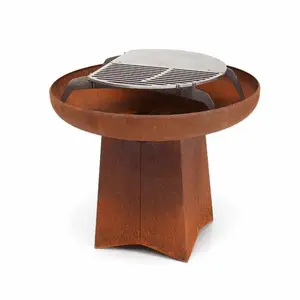 Barbecue senza vernice Corten Grill per cucina esterna con centro rimovibile