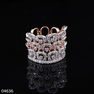 แหวนหมั้นผู้หญิงทองคำโรสโกลด์ 14K เพชรเพาะเลี้ยงทรงบริลเลียนท์คัทที่ได้รับการรับรอง สำหรับวันวาเลนไทน์ ขายส่ง - Product Image 2