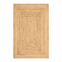 Tapis carré en jute tressé sur mesure, jute naturel, tapis en jute tressé bohème fait à la main, personnalisable dans toutes les tailles et formes, produit en vrac