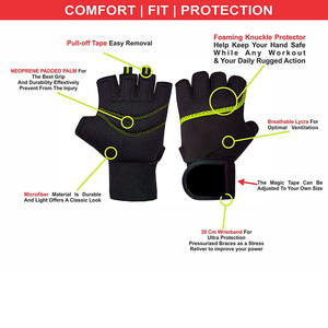 Guantes de levantamiento de pesas de diseño personalizado de alta calidad Guantes de seguridad para soporte de muñeca para entrenamiento de gimnasio para hombre - Product Image 4