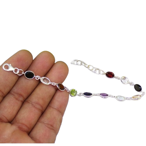 Handmade Unisex Fashion <b>Chain</b> & Link <b>Bracelet</b> Solid 925 Sterling <b>Silver</b> Gold Plated Zircon Halo Indian Style Trendy Party Gift - Product Image 1