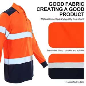 Chemises de sécurité respirantes pour la construction Bande réfléchissante Manches longues et courtes Options/Stock. - Product Image 2