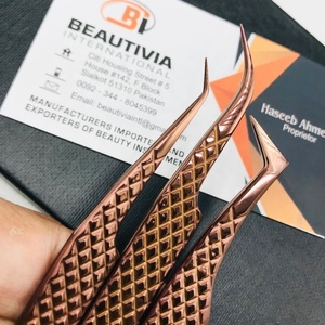 แหนบสำหรับต่อขนตาปลอมพลาสม่าสีโรสโกลด์แบบกำหนดโลโก้ได้ตามต้องการ - Product Image 1