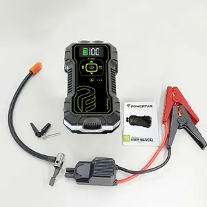 Powerfar mini alimentatore di emergenza multifunzionale 2000mah dispositivo di avviamento di emergenza del veicolo portatile e compressore