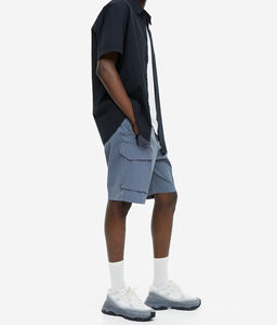 Shorts cargo utilitaires décontractés pour hommes, design personnalisé, demi-pantalons, multi-poches, motif uni, anti-froissement, respirant, séchage rapide, 100% - Product Image 3