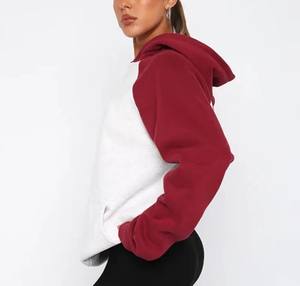 Sudadera con capucha de gran tamaño de alta calidad para mujer, diseño de hombro caído Vintage, forro polar mezclado de algodón cómodo para Otoño Invierno - Product Image 5