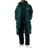 Damen Winter Übergroße Puffärmel-Jacke mit Abnehmbarer Kapuze Extra Lang Wasserabweisend Nylon Polyester-Gefüllt Gesteppt Isoliert