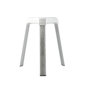 Tabouret blanc avec pieds en aluminium antidérapants - Product Image 1
