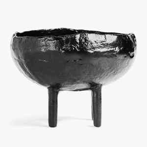 Bol de service ovale en résine écologique à motif gris tourbillonnant, passe au lave-vaisselle, fait à la main, vaisselle décorative, cuisine, salle à manger, fête - Product Image 4