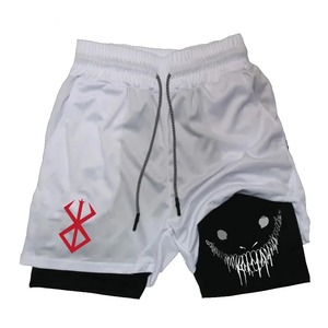 Shorts de compression décontractés pour hommes, entraînement physique, taille élastique, tricot, séchage rapide, respirant, course à pied, poche double couche pour serviette - Product Image 2