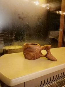 RUSTIC Natural Wood Tea <b>Cup</b> Wooden for Wine Coffee Water Hot <b>Cold</b> Drinks Drinking Mug, Japanese Style Wood Tea <b>Cup</b> - Product Image 2
