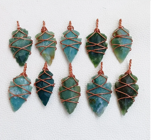 Meilleure qualité Offre Spéciale gros naturel mousse Agate pointe de flèche Agate pendentif cristal pierre Agate commande en gros - Product Image 6