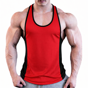 Débardeurs pour hommes de qualité supérieure à prix abordable – Respirants, pour l'entraînement, la gym et le fitness – Coton, motif rayé, col rond – Collection 2026 - Product Image 1