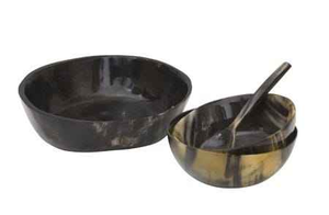 ผู้จัดจำหน่ายชามเขาควายแอฟริกันและอินเดียสำหรับตกแต่งโต๊ะอาหาร ดีไซน์ใหม่ ผลิตด้วยมือ ชามเสิร์ฟสลัดจากเขาควาย - Product Image 4