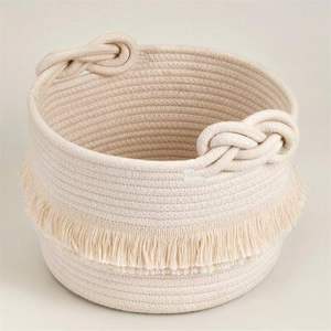 Panier en corde macramé élégant pour l'appartement, offrant un rangement gain de place et un design élégant - Product Image 4