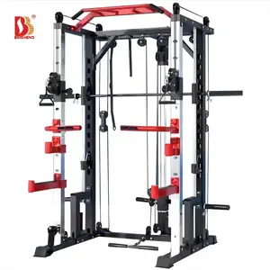 Heavy-Duty Metal Home Gym Equipment Multi-Functional Power Cage Squat Rack Factory Wholesale Smith Machine for Indoor Use