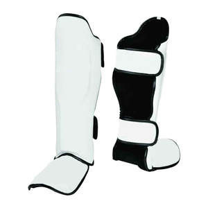 Protège-tibia de karaté MMA avec impression de logo personnalisé de haute qualité Protection en cuir de fabrication professionnelle pour la vente en gros de Kickboxing - Product Image 1