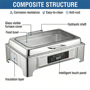 פלטת חימום חשמלית מנירוסטה, סיר חימום מסחרי לאוכל, צ'ייפינג דיש למלון, מסעדה וקייטרינג - Product Image 3