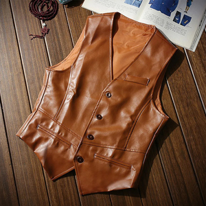 Gilet chauffant en cuir de même style pour hommes et femmes Gilet chauffant pour femmes Gilet en cuir de moto Gilet sans manches pour motard - Product Image 6