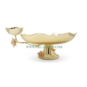 ชามเสิร์ฟผลไม้ทองเหลืองชุบทองวินเทจ คุณภาพสูง ดีไซน์หรู ยอดนิยม รูปลักษณ์โดดเด่น ทำด้วยมือ - Product Image 1