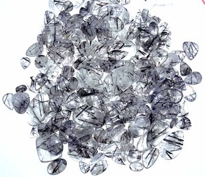 หินควอทซ์บริสุทธิ์สีดำธรรมชาติอัญมณีอัญมณีทรงหลวมทรงหลวมขนาดสำหรับทำเครื่องประดับ - Product Image 1